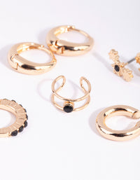 Gold & Black Star Earring Pack - link has visual effect only