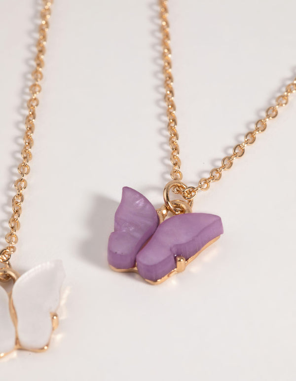 Kids Butterfly Necklace Set