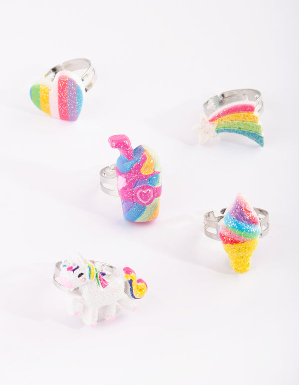 Kids Rainbow Ring 5-Pack