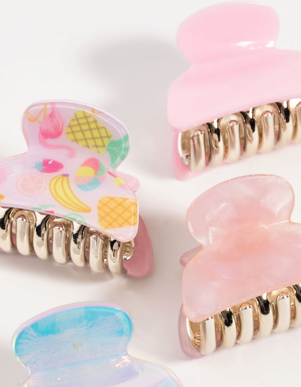 Kids Fruit Glitter Claw 4-Pack