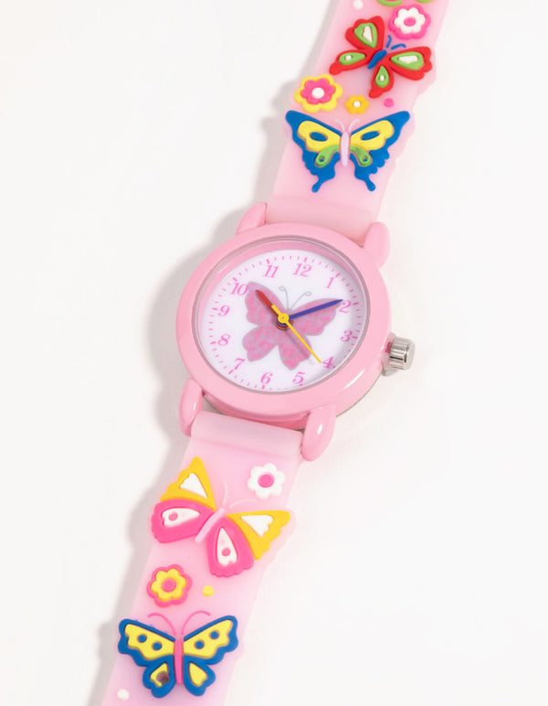 Kids Pink Butterfly Watch