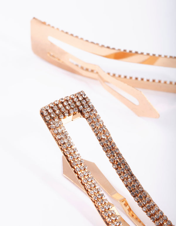 Gold Cup Chain Rectangular Clip Set