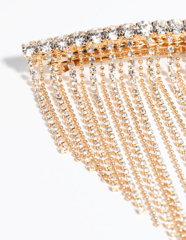 Gold Diamante Waterfall Clip