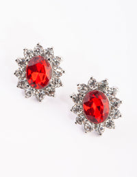 Red Flower Stud Earrings - link has visual effect only