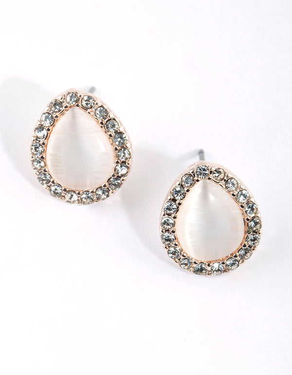 Rose Gold Classic Necklace & Earrings Set