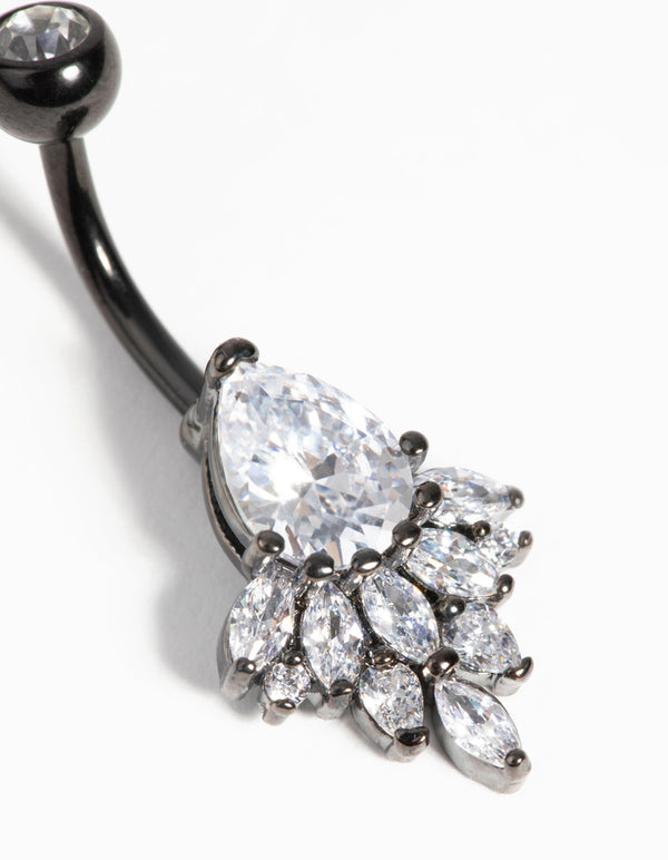 Matte Black Surgical Steel Statement Belly Bar