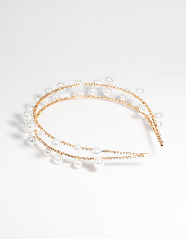 Gold Scattered Pearl Headband