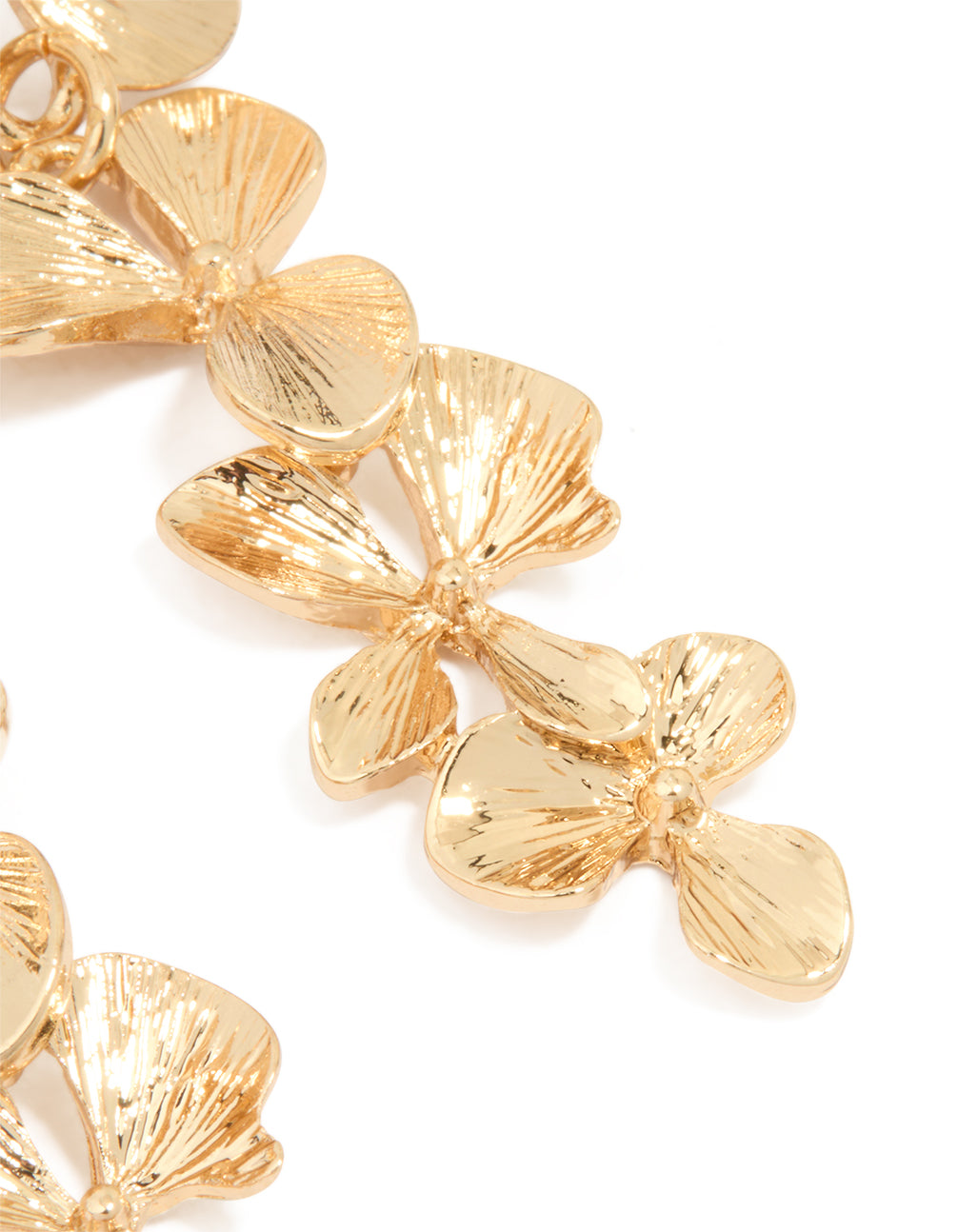 Gold Flower Drop Earrings