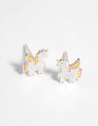 Sterling Silver Unicorn Stud Earrings - link has visual effect only