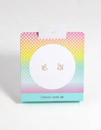 Sterling Silver Unicorn Stud Earrings - link has visual effect only