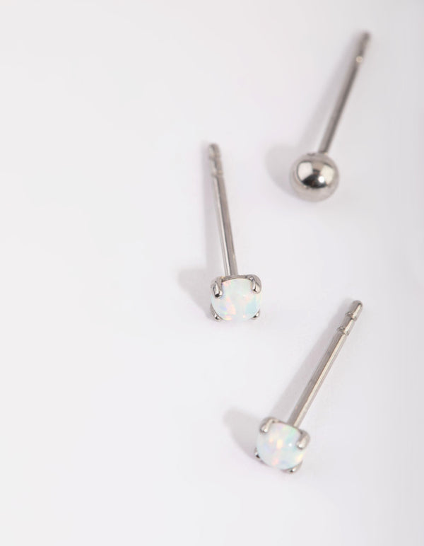 Surgical Steel Opal Stud Earring Pack