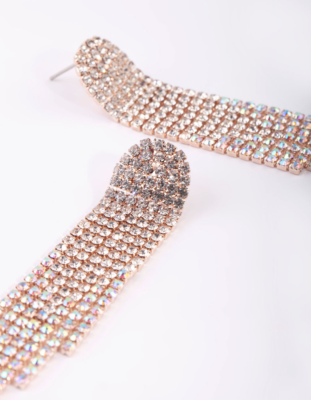 Rose Gold Diamante Drop Earrings