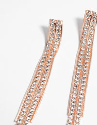 Rose Gold Diamante Stud Earring Set - link has visual effect only