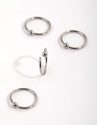Titanium Plain Nose Ring 4-Pack - link has visual effect only