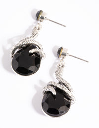 Antique Silver Snake Drop Earrings - link has visual effect only