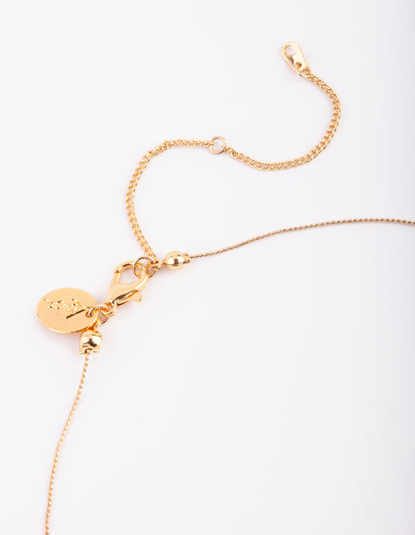 Gold Plated Charm Necklace with Freshwater Pearls