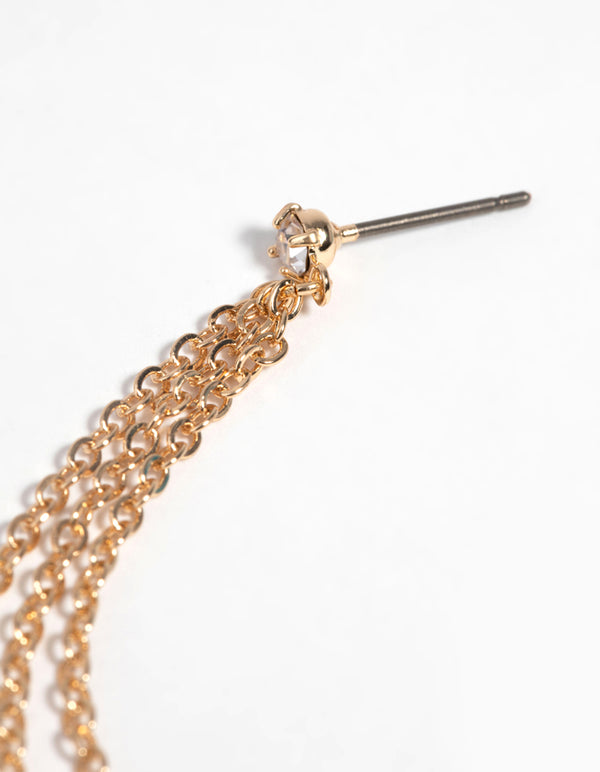 Gold Diamante Drop Earrings