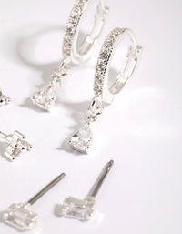 Silver Stack Pack Earrings with Cubic Zirconia - link has visual effect only