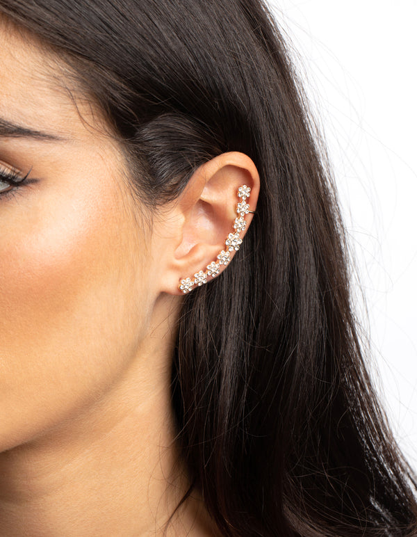 Gold Butterfly & Flower Earrings