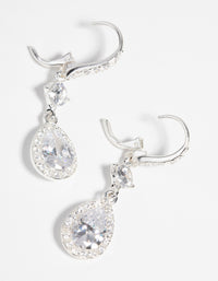 Silver Cubic Zirconia Pear Drop Earrings - link has visual effect only
