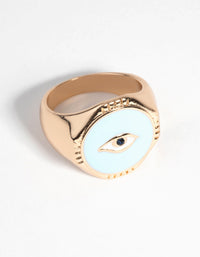 Gold & Blue Evil Eye Ring - link has visual effect only