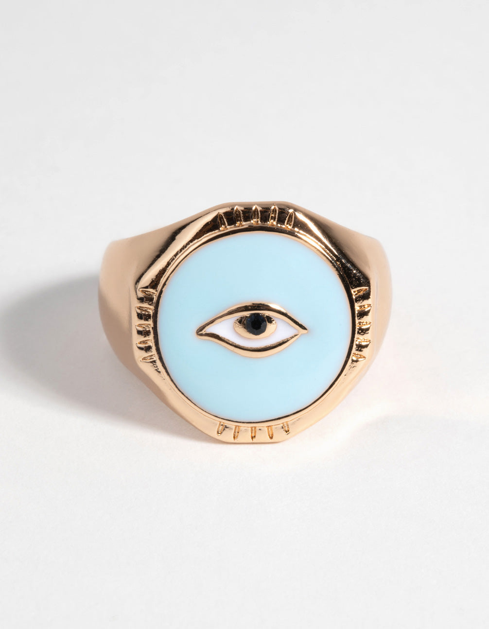 Gold & Blue Evil Eye Ring