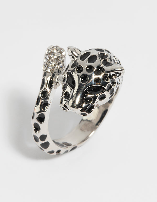 Rhodium Panther Ring