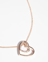 Rose Gold Double Heart Necklace - link has visual effect only