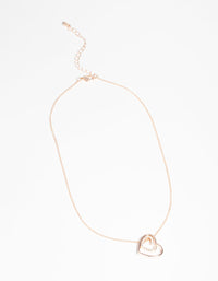 Rose Gold Double Heart Necklace - link has visual effect only