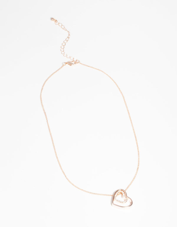 Rose Gold Double Heart Necklace