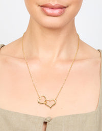 Gold Interlocked Hearts Necklace - link has visual effect only