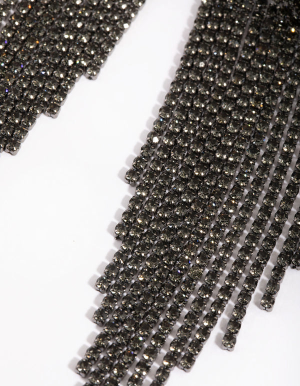 Gunmetal Chain Drop Earrings