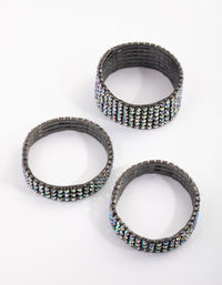 Gunmetal Diamante Bracelet Pack - link has visual effect only