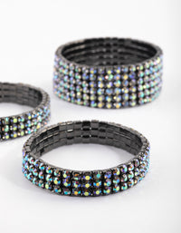 Gunmetal Diamante Bracelet Pack - link has visual effect only