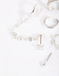 SIlver Diamante Earring Stack Pack - link has visual effect only