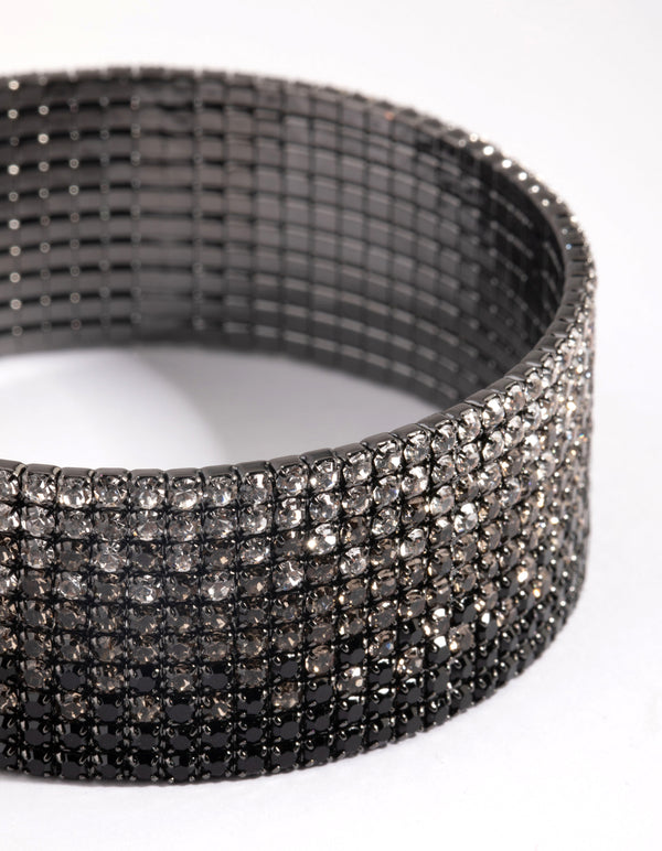 Gunmetal Ombre Diamante Cuff Bracelet