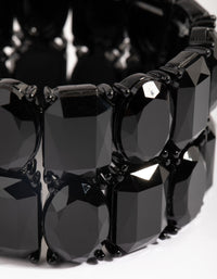 Matte Black Diamante Stretch Bracelet - link has visual effect only
