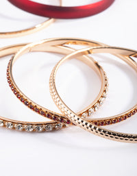 Red Pearlised Diamante Bracelet 5-Pack - link has visual effect only