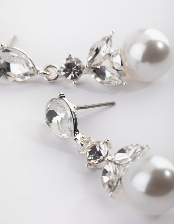 Silver Pearl Drop Earrings