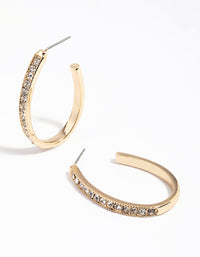 Gold Diamante Hoop Earrings - link has visual effect only