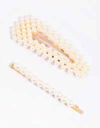 Gold Pearl Clip Set - link has visual effect only