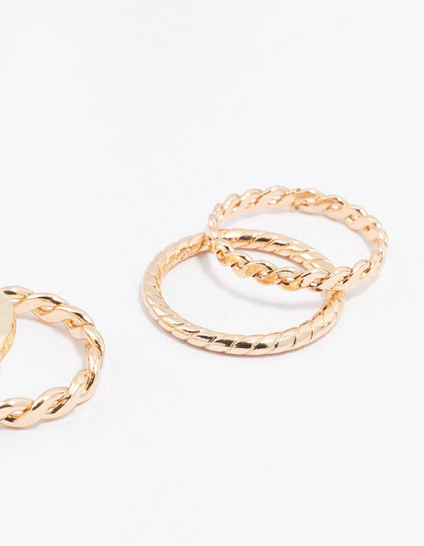 Gold Croissant Ring 4-Pack