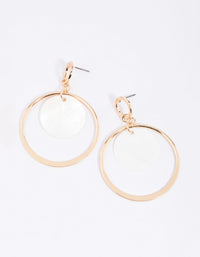 White Disc Drop Earrings - link has visual effect only