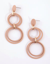 Matte Cream Circle Drop Earrings - link has visual effect only