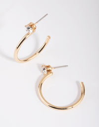 Gold Diamante Hoop Earrings - link has visual effect only