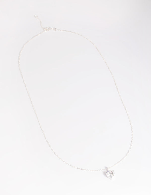 Sterling Silver Cubic Zirconia Heart Necklace