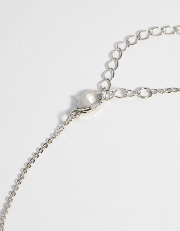 Silver Cubic Zirconia Butterfly Necklace