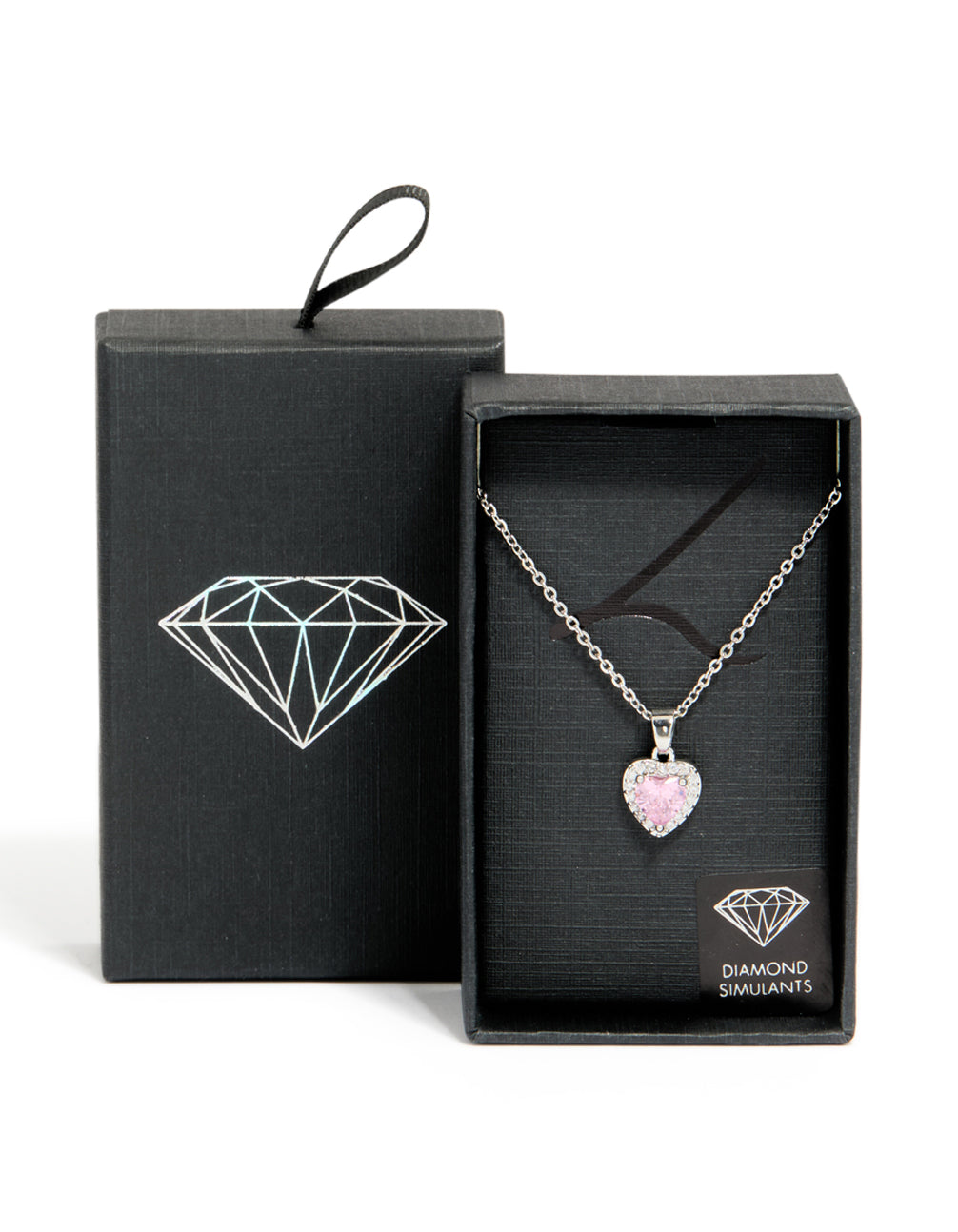 Silver Diamante Heart Necklace