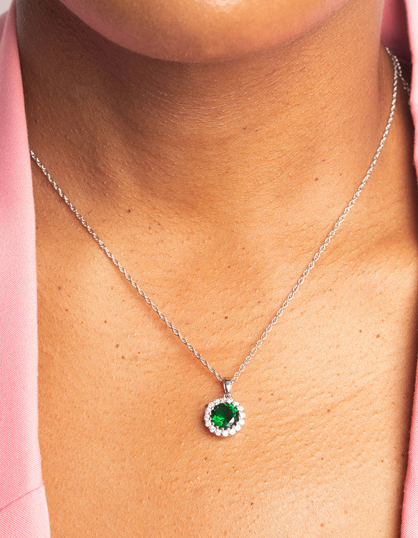 Silver Cubic Zirconia Diamante Necklace