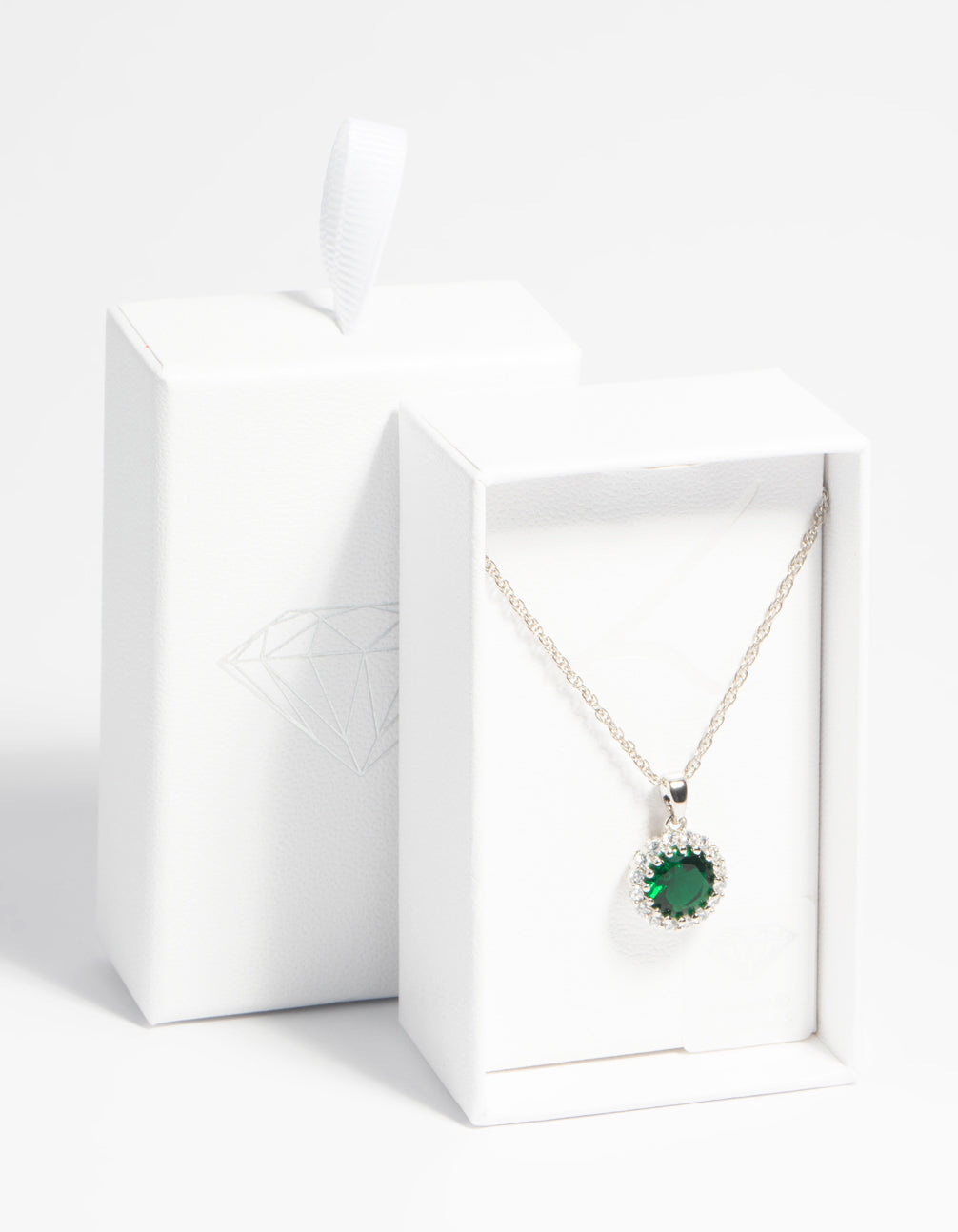 Silver Cubic Zirconia Diamante Necklace